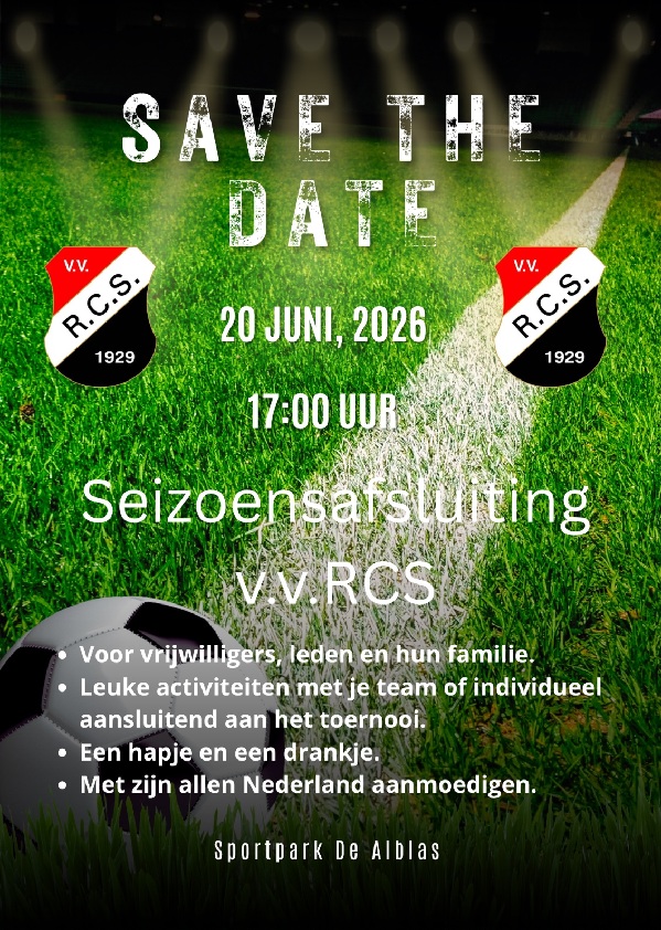 Feestelijke seizoensafsluiting op 20-juni-2026