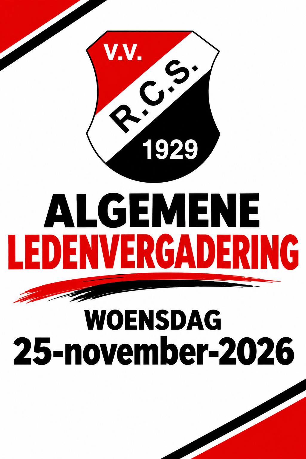 Uitnodiging voor de ledenvergadering op woensdag 25-november-2026